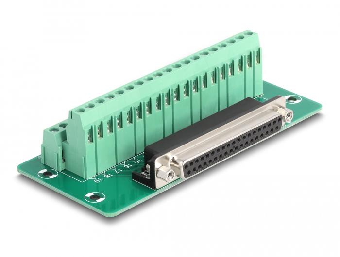 Delock D-Sub 37-polig naar klemmenblok voor DIN-rail