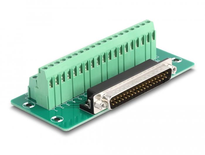 Delock D-Sub 37-pins connector naar klemmenblok voor DIN-rail - Delock