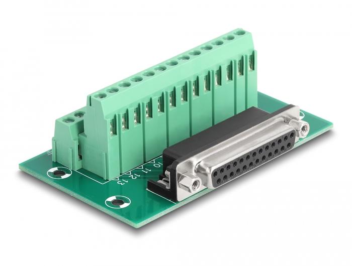 Delock D-Sub 25-polige connector naar aansluitklem voor DIN-rail - Delock