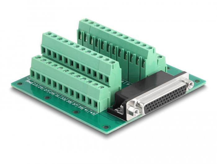 Delock D-Sub HD 44-pins connector naar klemmenblok voor DIN-rail - Delock