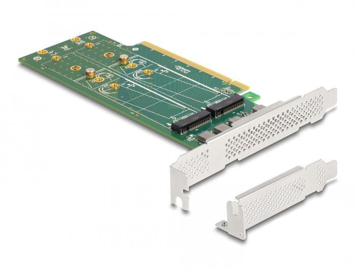 PCI Express 4.0 x16 Kaart voor 4 x interne NVMe M.2 Key M 110 mm - Bifurcatie - Delock