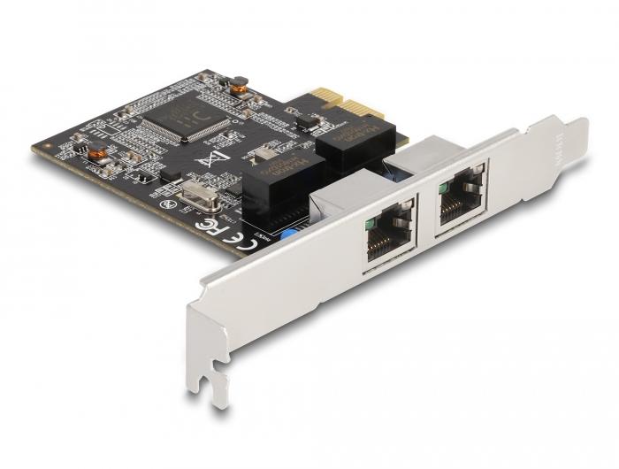 Delock PCI Express x1 kaart met 2 x RJ45 Gigabit LAN RTL8111 - Delock