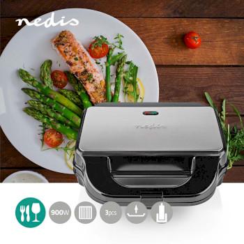 Multi grill Grill / Sandwich / Waffle 900 W 28 x 15 cm - Nedis
