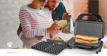 Multi grill Grill / Sandwich / Waffle 900 W 28 x 15 cm - Nedis