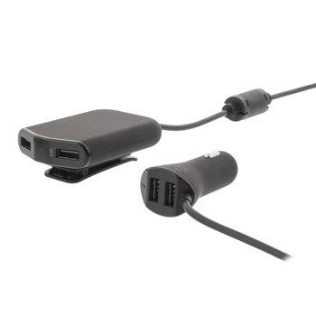 Autolader 4-Uitgangen 9.6 A USB Zwart - Sweex