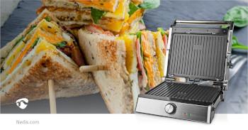 Contact Grill 2000 W 29 x 23 cm Regelbare temperatuur Kunststof / - Nedis