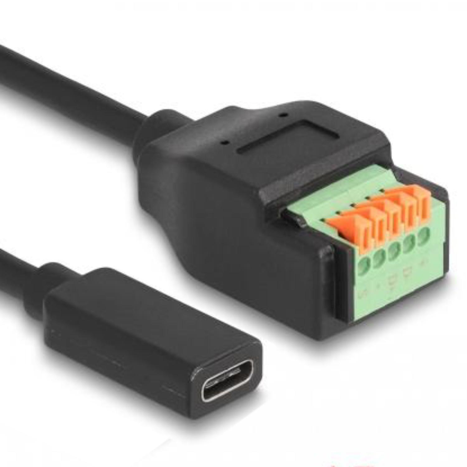 Delock USB 2.0 Kabel USB Type-C™ Buchse zu Terminalblock Adapter mit ...