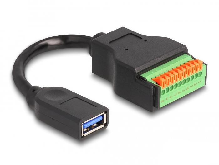 Delock USB 3.2 Gen 1-Kabel Type-A Stekker op Aansluitklemmenblokadapter met printplaat - Delock