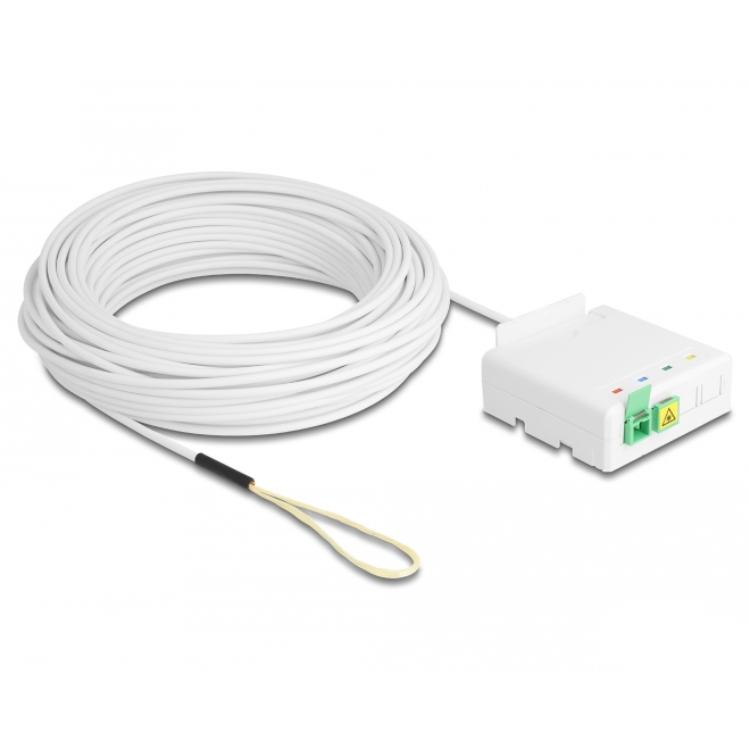 Delock Glasvezel-aansluitbox 2 x SC/APC Simplex met installatiekabelset 40 m