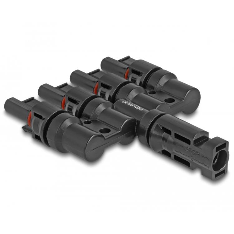 Delock DL4 Solar-connector 1 x Stekker op 4 x Bus