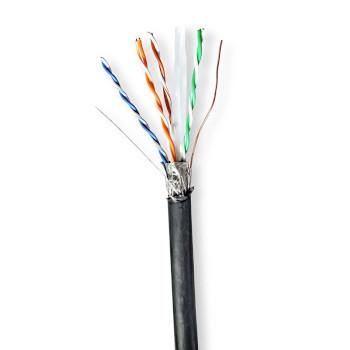Netwerk Kabel Rol CAT6 Solid S/FTP Koper 100.0 m Buitenshuis - Nedis