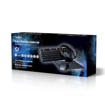 Gaming Combo Kit 5-in-1 Toetsenbord, Hoofdtelefoon, Muis en Muismat - Nedis
