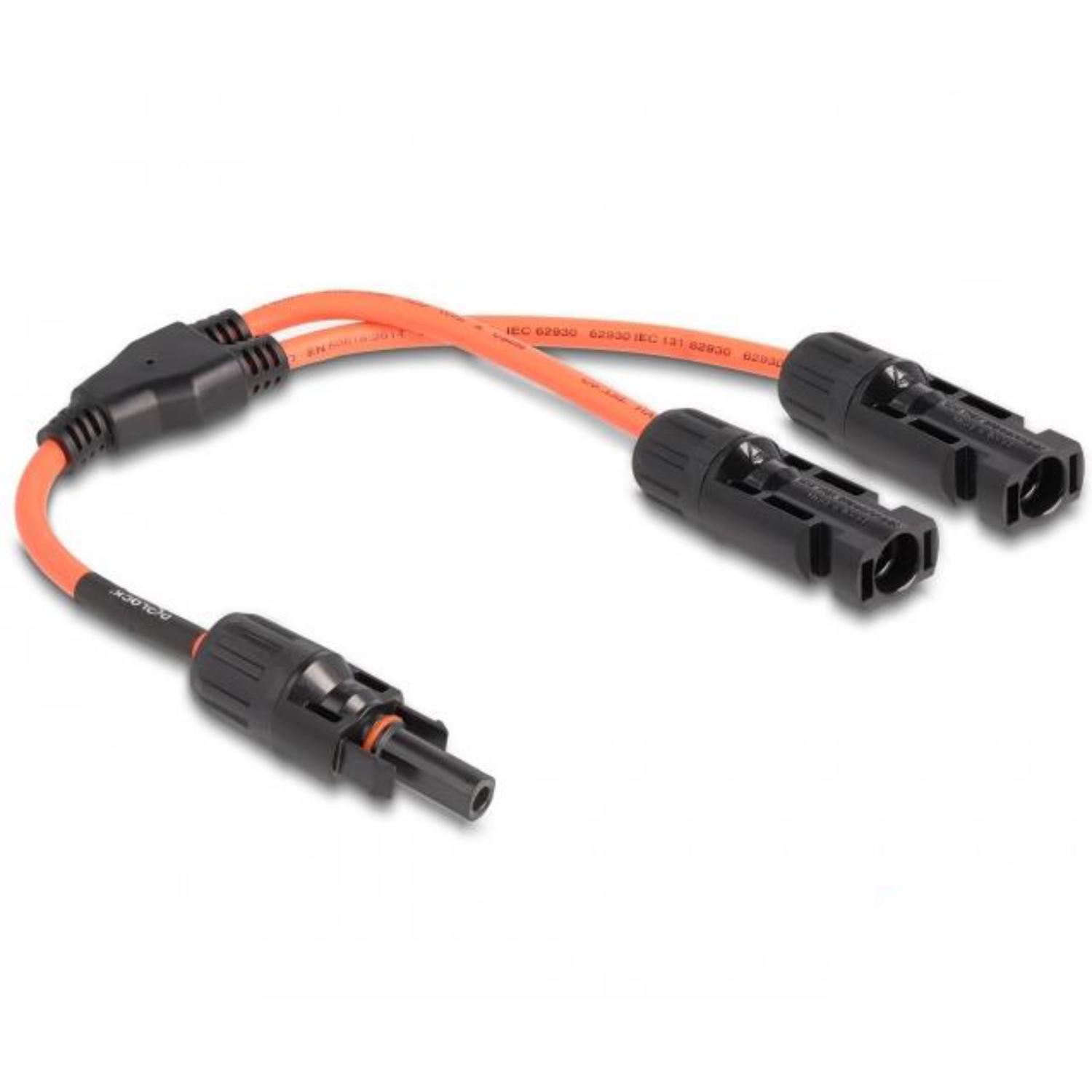 Delock DL4 Solar-Splitterkabel 1 x Stekker op 2 x Stekkers 30 cm rood