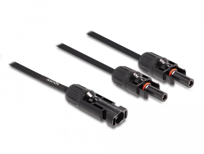 Delock DL4 Solar-Splitterkabel 1 x Stekker op 2 x Bus 30 cm zwart