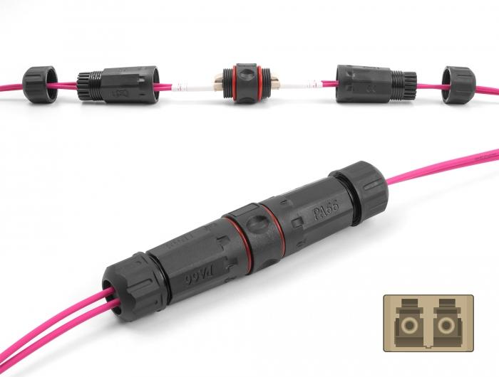 Delock Glasvezelkabelconnector LC Duplex Stekker naar LC Duplex Stekker OM1/OM2 Was