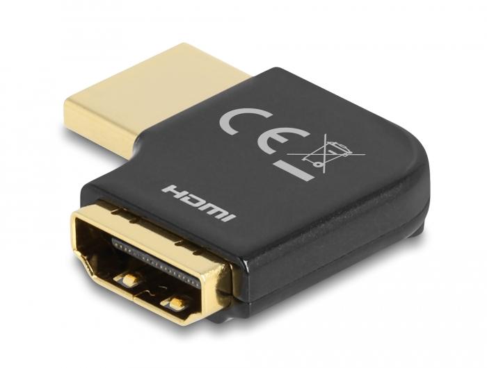 Delock HDMI-adapter Stekker naar Aansluiting 90 hoek 8K 60 Hz Metaal