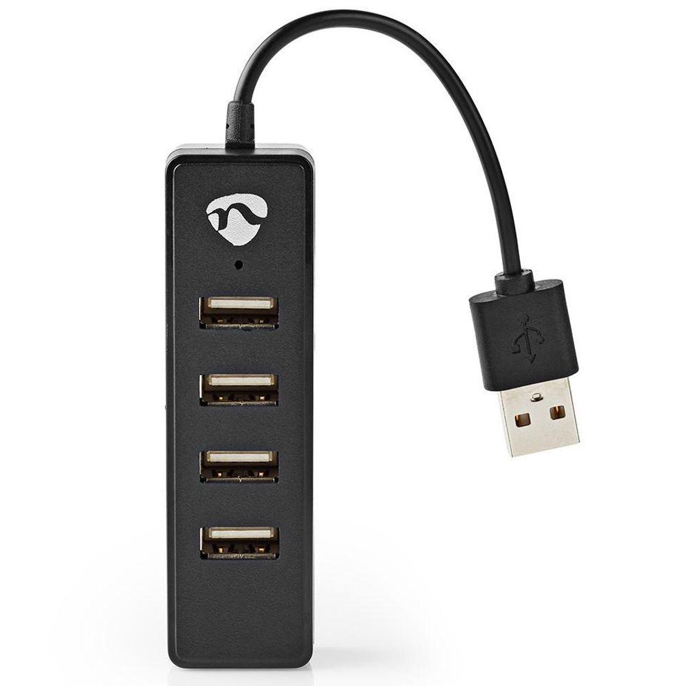 Compacte USB A hub met 4 poorten voor extra USB-aansluitingen