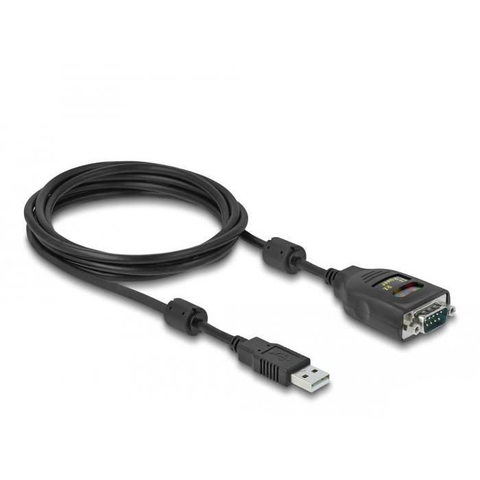 Delock Adapter USB 2.0 Type-A naar Seriële RS-232 D-Sub 9 Pin 2,5 kV galvanisch gescheiden