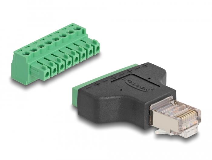 Delock Adapter RJ45 Stekker > Aansluitblok 8-pins 2-delig 3,81 mm