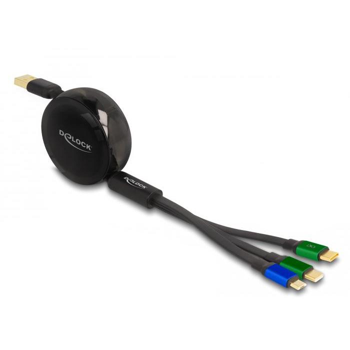 Delock USB oplaadkabel 3 in 1 type-A naar Micro USB / 2 x USB Type-C™