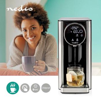 Heet Water Dispenser 2600 W 2,7 l Aluminium / Zwart - Nedis