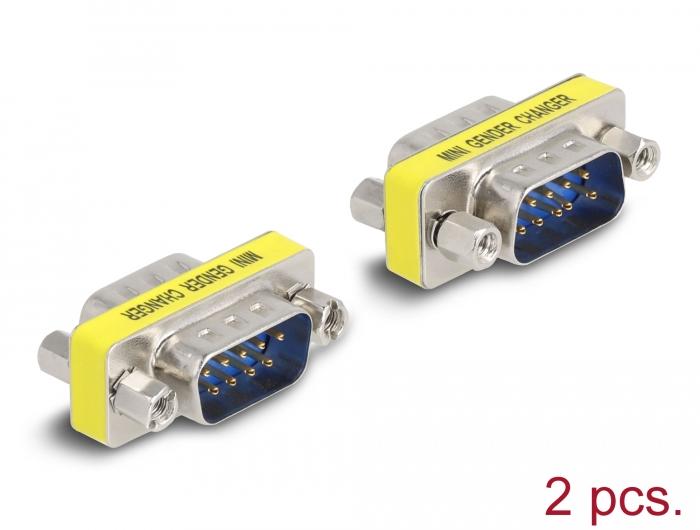 Delock D-Sub 9 Pin Gender Changer Stekker naar Stekker (moeren) 2 stuks