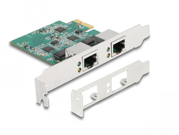 Delock PCI Express x1 kaart naar 2 x RJ45 2,5 Gigabit LAN RTL8125