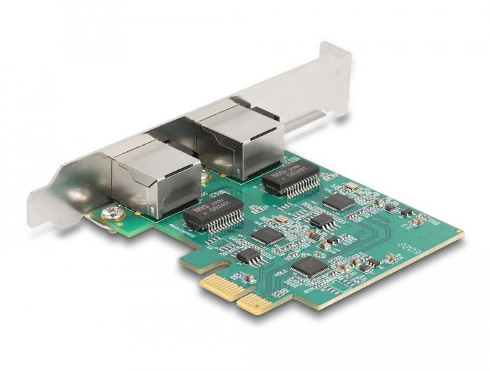 Delock PCI Express x1 kaart naar 2 x RJ45 2,5 Gigabit LAN RTL8125