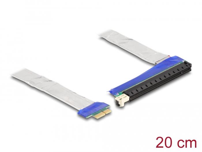 Delock Riserkaart PCI Express x1 Stekker naar x16 Slot met Kabel 20 cm