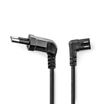 Stroomkabel Euro Male IEC-320-C7 Gehoekt Links Gehoekt - Nedis