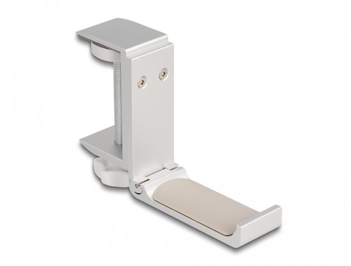 Delock Hoofdtelefoonhouder verstelbaar voor tafelmontage Aluminium zilver