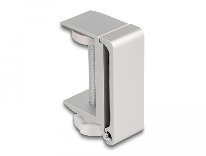 Delock Hoofdtelefoonhouder verstelbaar voor tafelmontage Aluminium zilver