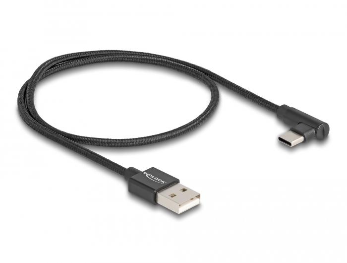 Delock USB 2.0 Kabel Type-A Stekker naar USB Type-C™ Stekker gehoekte 0,5