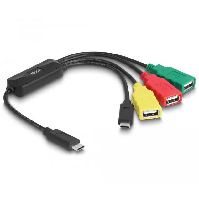 USB C naar A + C kabelhub - 4 poorten