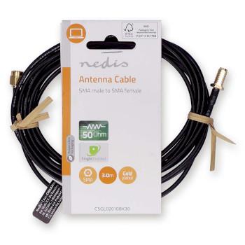 Antennekabel SMA Male SMA Female Verguld 50 Ohm Enkelvoudig - Nedis