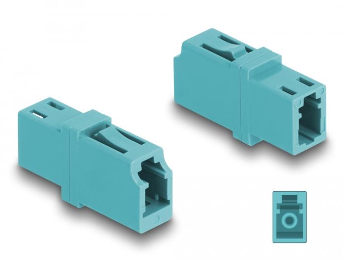 Delock LWL Koppeling LC Simplex Socket naar LC Simplex Socket OM3 aqua