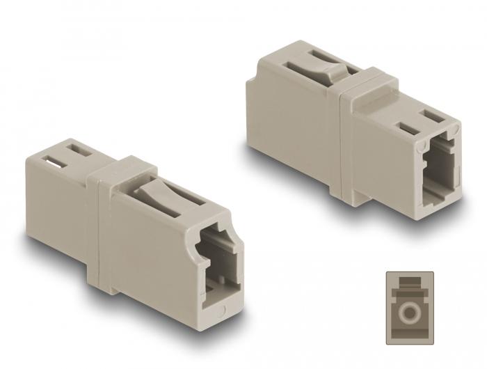 Delock Glasvezelkoppeling LC Simplex stekkerdoos naar LC Simplex stekkerdoos OM1/OM2 beige