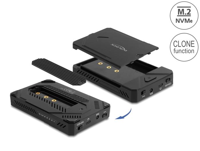 Delock USB Type-C™ behuizing voor 1 x M.2 NVMe SSD + 1 x 2,5″ SATA SSD