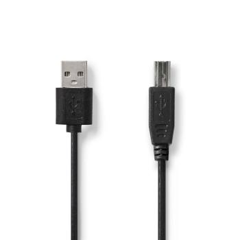 USB-Kabel USB 2.0 USB-A Male USB-B Male 480 Mbps Vernikkeld - Nedis