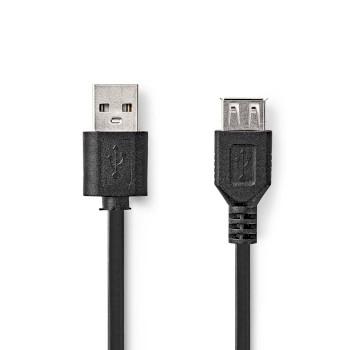 USB-Kabel USB 2.0 USB-A Male USB-A Female 480 Mbps Vernikkeld - Nedis