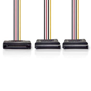 Interne Voedingskabel SATA 15-Pins Male 2x SATA 15-Pins Female - Nedis