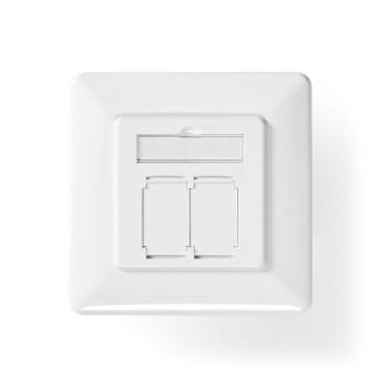 Netwerk Wanddoos Inbouw 2 poort(en) CAT7 Recht Female Goud - Nedis