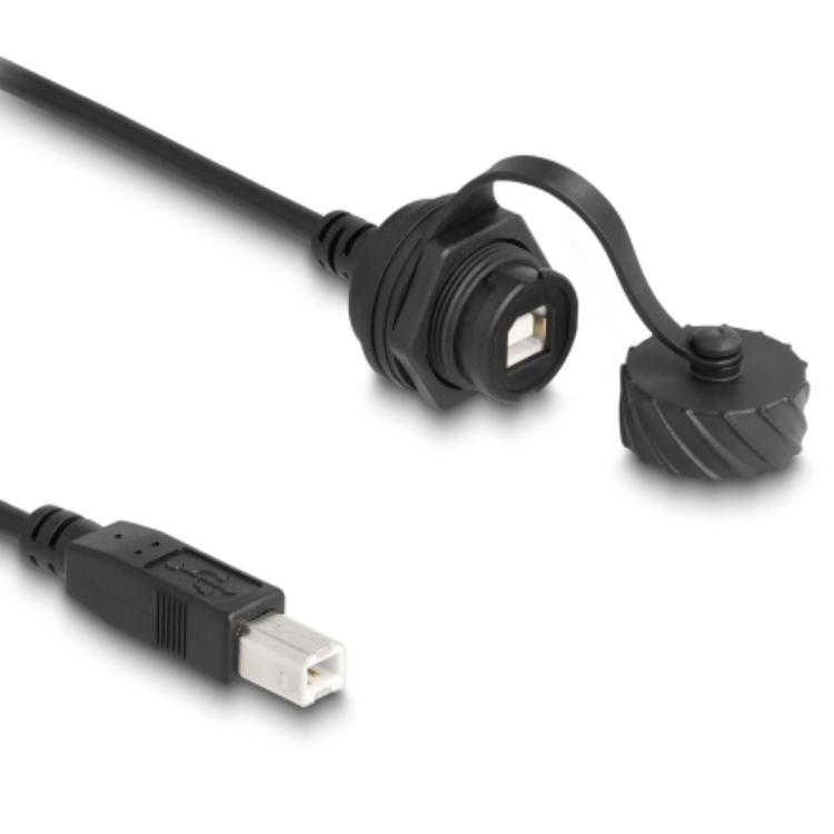 Delock Kabel USB 2.0 Type-B Stekker naar USB 2.0 Type-B Aansluiting voor installatie