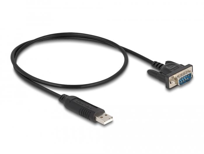 Delock USB 2.0 naar seriële RS-232-adapter met compacte seriële stekker