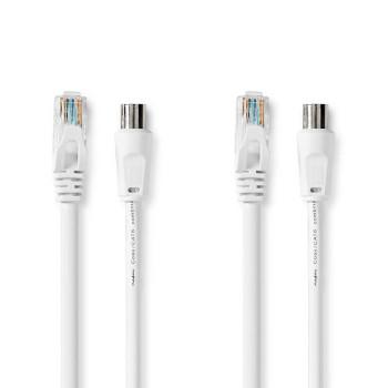 Coax- en CAT6-Combikabel IEC (Coax) Male / RJ45 Male IEC (Coax) Female - Nedis