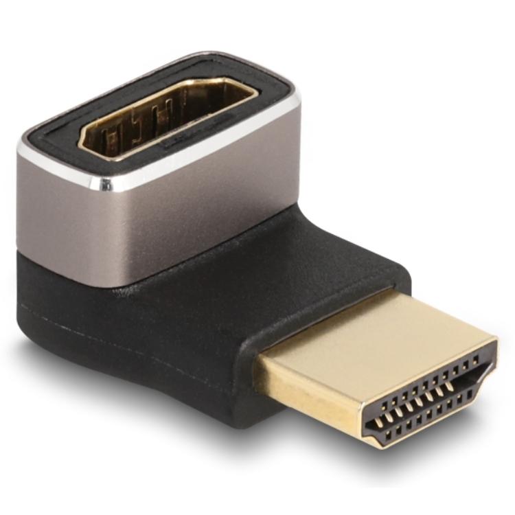 Delock HDMI-adapter Stekker op Aansluiting 90 Hoek 8K 60 Hz grijs M
