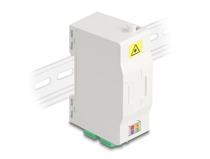 Delock LWL aansluitdoos voor DIN-rail met spleetbevestiging en 4 x LC Duplex