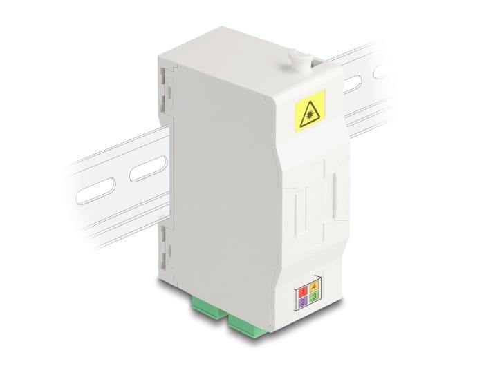 Delock Glasvezel-aansluitdoos voor DIN-rail met LASH-houder en 4 x SC Simp