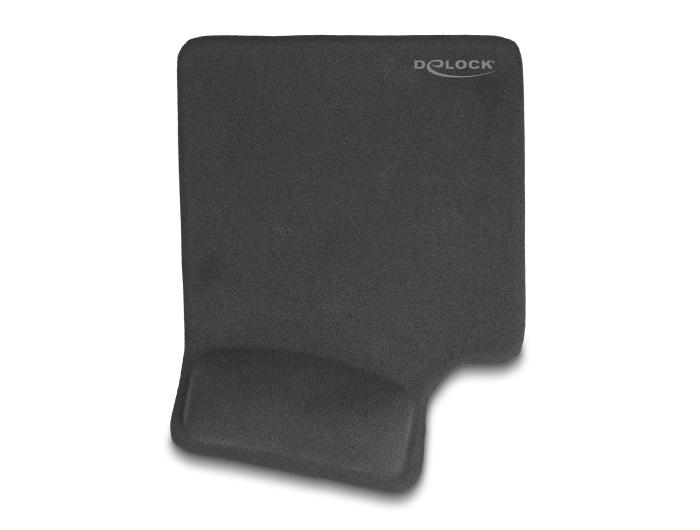 Delock ergonomisch muismat met gel-polsteun linkshandig zwart