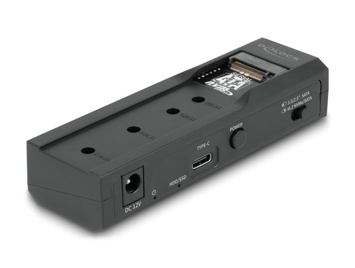 Delock USB Type-C™ Converter voor 1 x M.2 SSD of 1 x SATA SSD / HDD